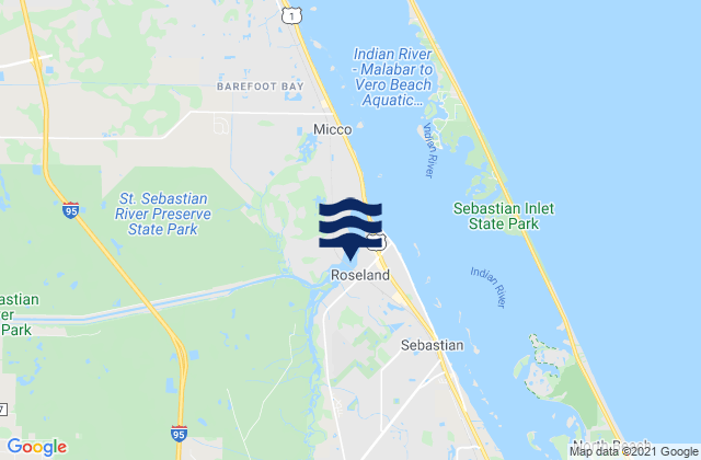 Roseland, United Statesの潮見表地図