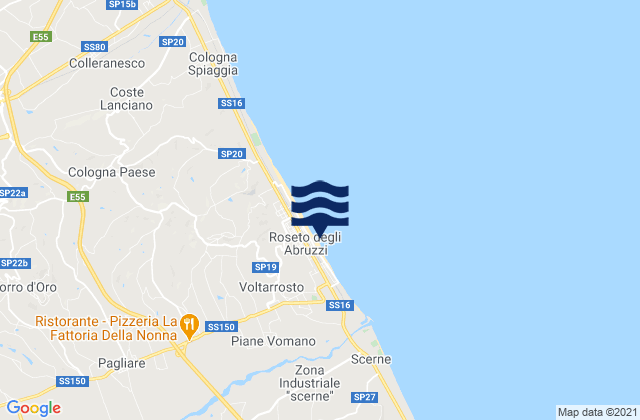 Roseto degli Abruzzi, Italyの潮見表地図