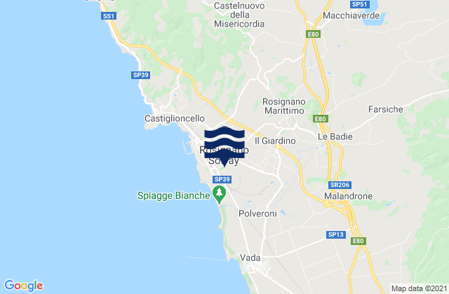 Rosignano Marittimo, Italyの潮見表地図