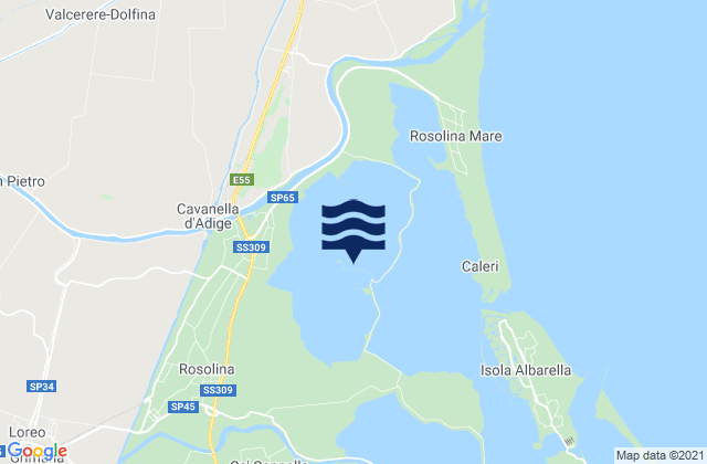 Rosolina, Italyの潮見表地図