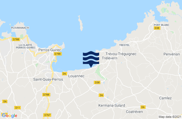 Rospez, Franceの潮見表地図