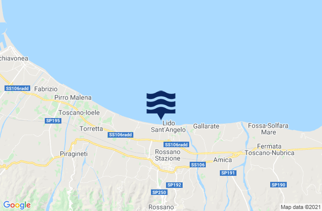 Rossano, Italyの潮見表地図
