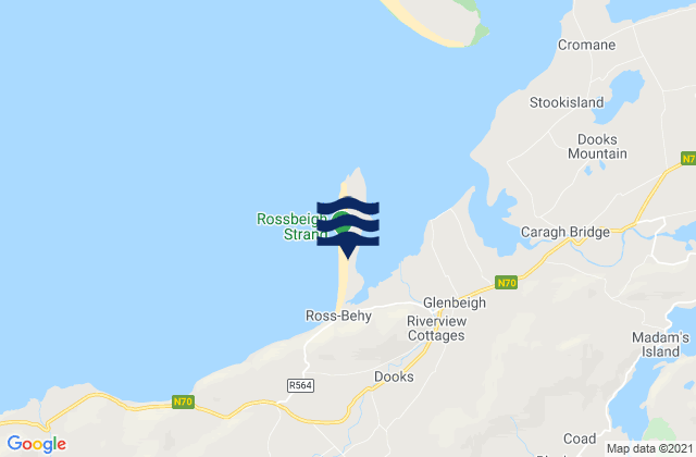 Rossbeigh Strand, Irelandの潮見表地図