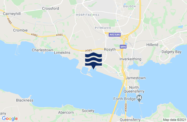 Rosyth, United Kingdomの潮見表地図