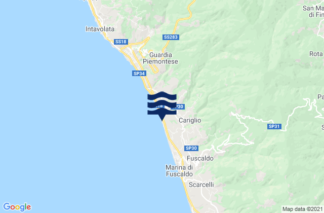 Rota Greca, Italyの潮見表地図
