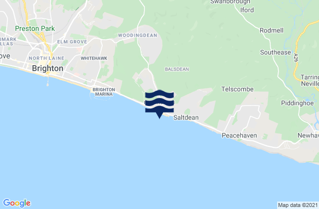 Rottingdean, United Kingdomの潮見表地図