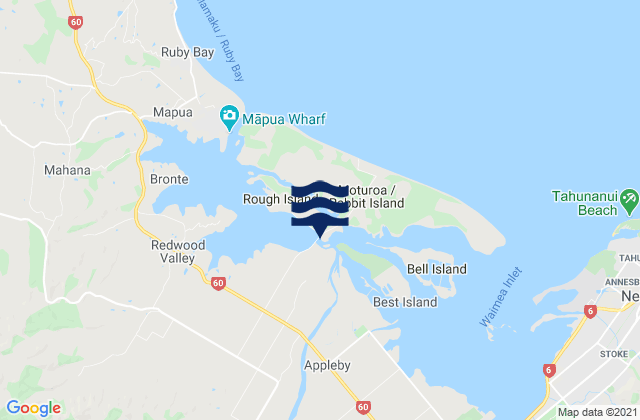 Rough Island, New Zealandの潮見表地図