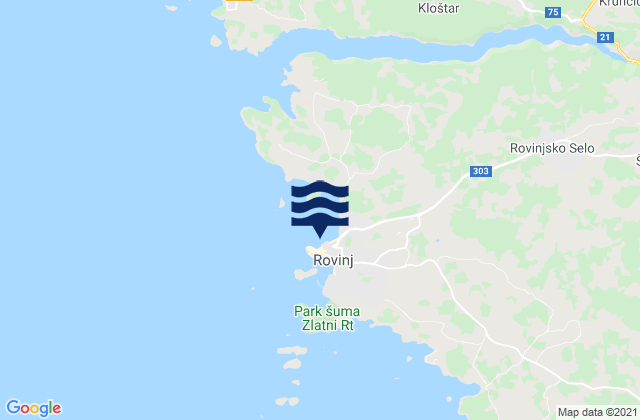 Rovinj-Rovigno, Croatiaの潮見表地図