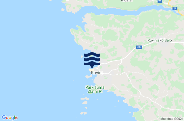 Rovinj, Croatiaの潮見表地図