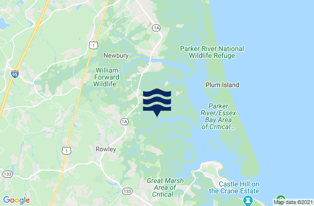 Rowley, United Statesの潮見表地図
