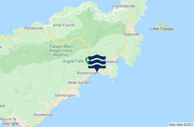 Roxborough, Trinidad and Tobagoの潮見表地図