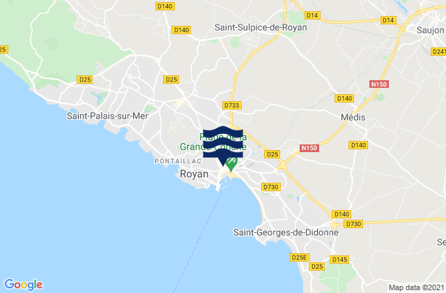 Royan, Franceの潮見表地図