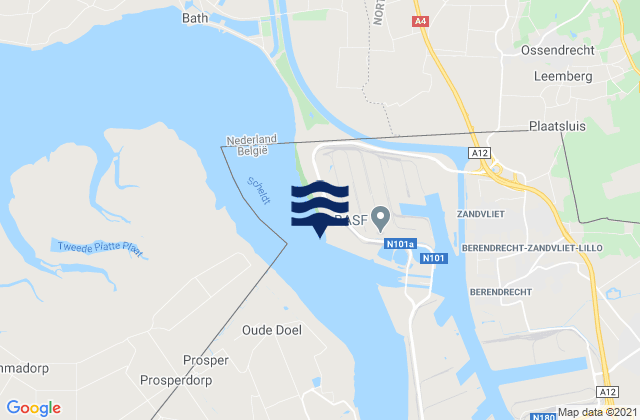 Royersluis, Belgiumの潮見表地図