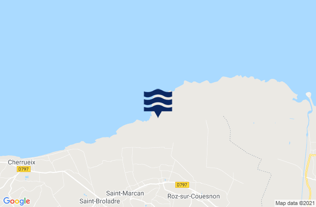 Roz-sur-Couesnon, Franceの潮見表地図