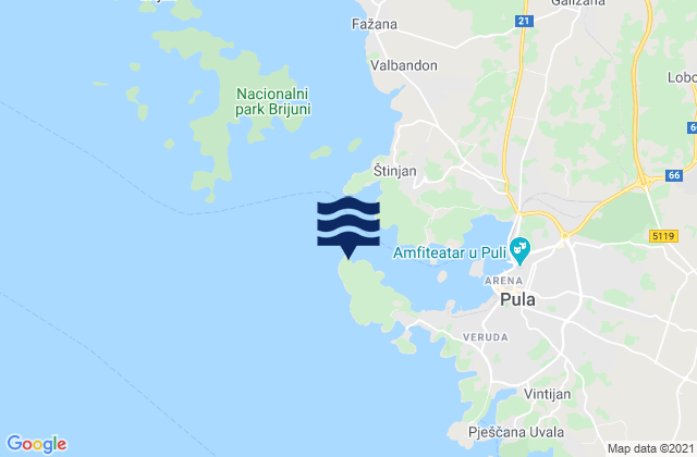 Rt Kumpare, Croatiaの潮見表地図
