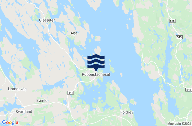 Rubbestadneset, Norwayの潮見表地図