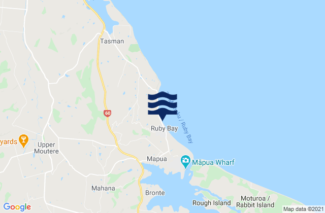 Ruby Bay, New Zealandの潮見表地図