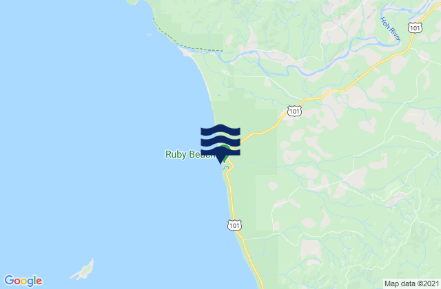 Ruby Beach, United Statesの潮見表地図