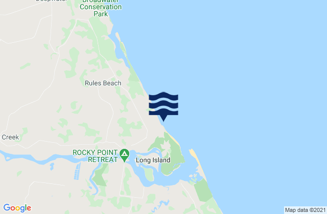 Rules Beach, Australiaの潮見表地図