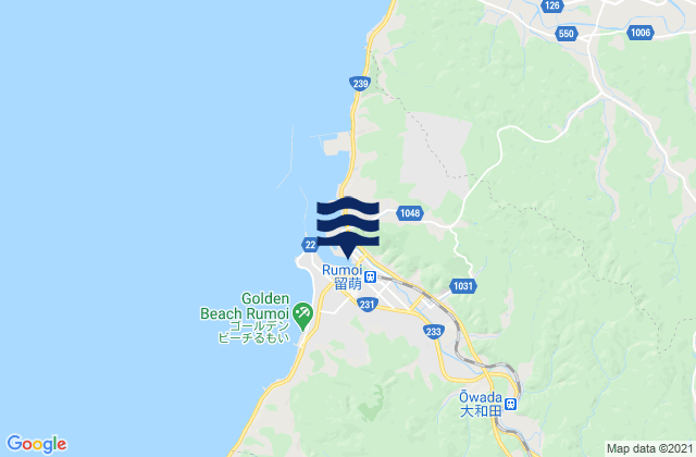 Rumoi Ko, Japanの潮見表地図