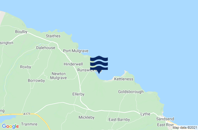 Runswick Bay, United Kingdomの潮見表地図