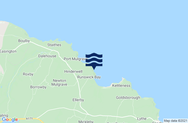 Runswick Bay, United Kingdomの潮見表地図