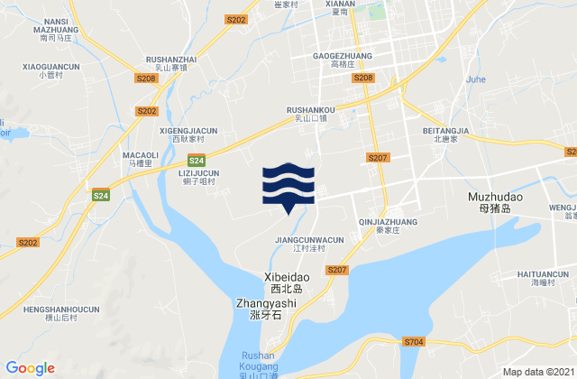 Rushankou, Chinaの潮見表地図