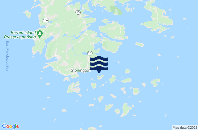 Russ Island N of Deer Island Thorofare, United Statesの潮見表地図