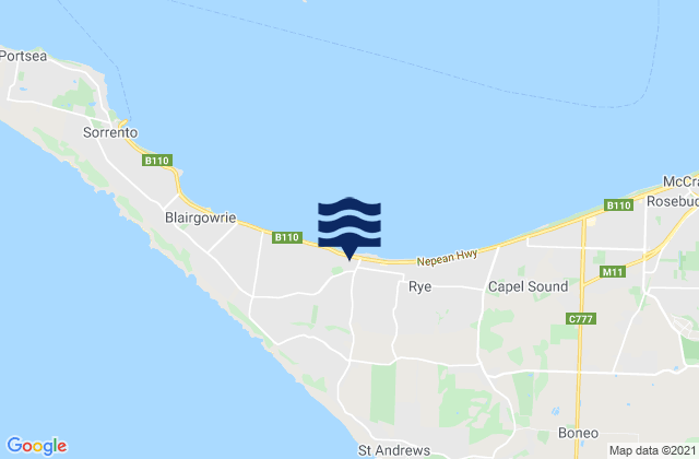 Rye, Australiaの潮見表地図
