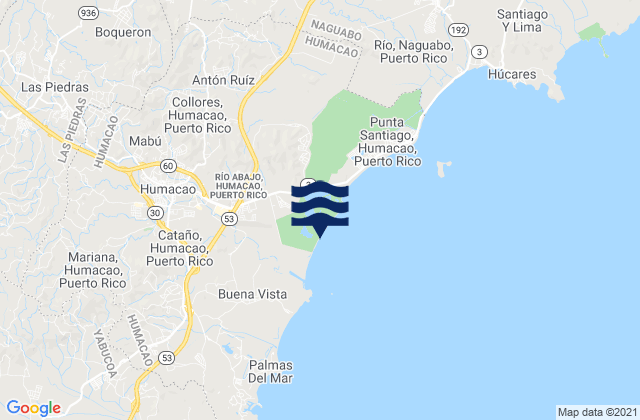 Río Abajo Barrio, Puerto Ricoの潮見表地図