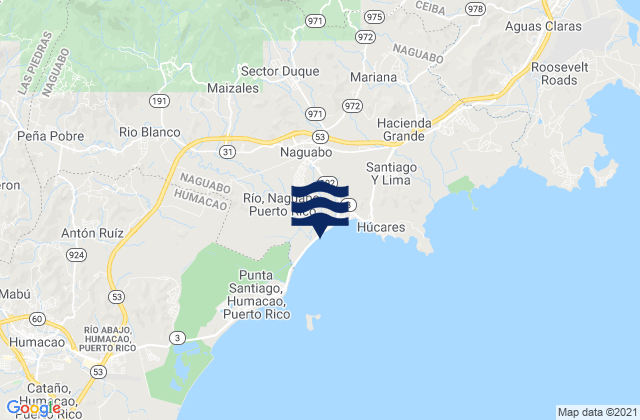 Río Blanco Barrio, Puerto Ricoの潮見表地図