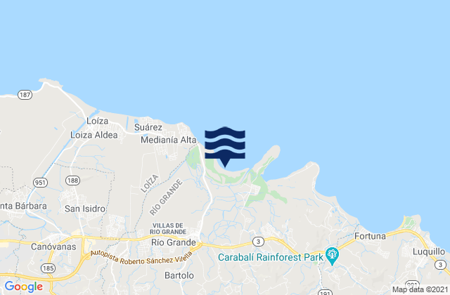 Río Grande Barrio-Pueblo, Puerto Ricoの潮見表地図