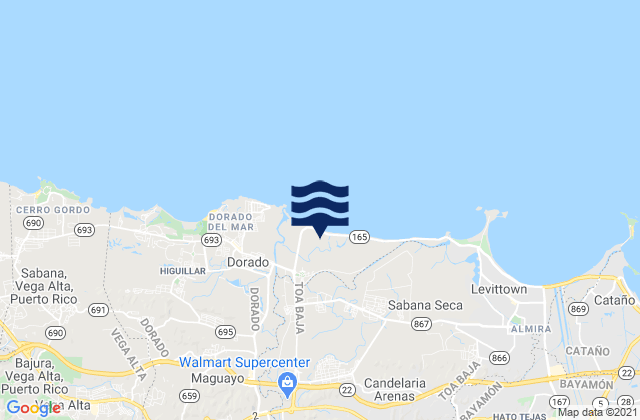 Río Lajas Barrio, Puerto Ricoの潮見表地図