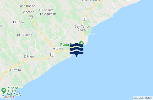 Río Mar, Panamaの潮見表地図