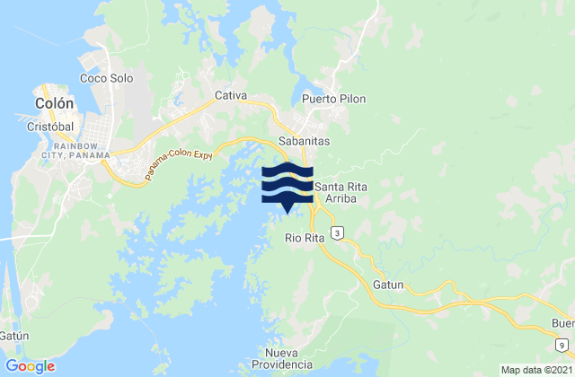 Río Rita, Panamaの潮見表地図