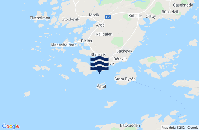 Rönnäng, Swedenの潮見表地図