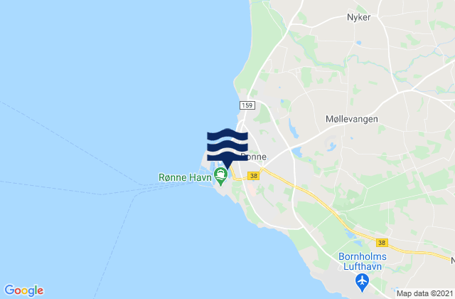 Rønne, Denmarkの潮見表地図