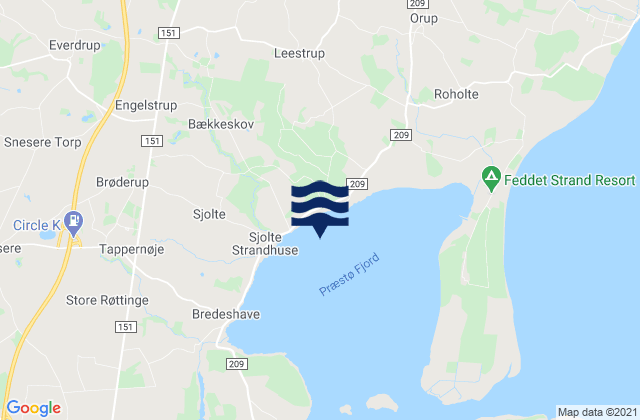 Rønnede, Denmarkの潮見表地図