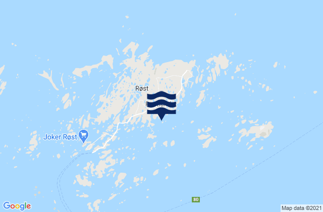 Røst, Norwayの潮見表地図
