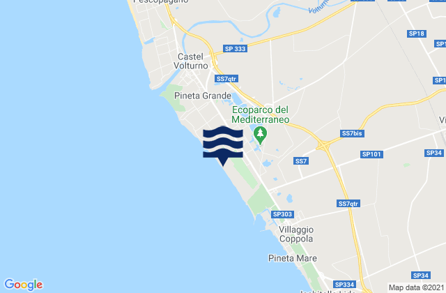 S.L.O Rodolfo beach, Italyの潮見表地図