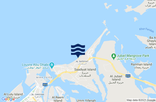 Saadiyat Public Beach, United Arab Emiratesの潮見表地図