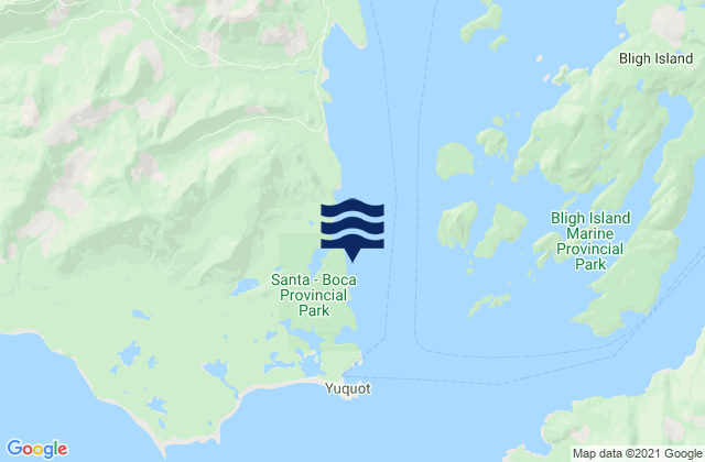 Saavedra Islands, Canadaの潮見表地図
