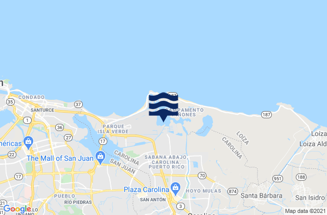Sabana Abajo Barrio, Puerto Ricoの潮見表地図