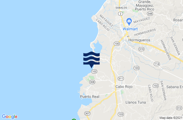 Sabana Grande Abajo Barrio, Puerto Ricoの潮見表地図