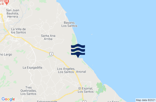 Sabana Grande, Panamaの潮見表地図
