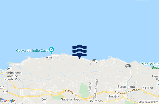 Sabana Hoyos, Puerto Ricoの潮見表地図