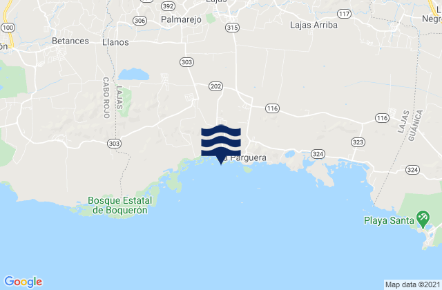 Sabana Yeguas Barrio, Puerto Ricoの潮見表地図