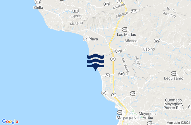 Sabanetas Barrio, Puerto Ricoの潮見表地図