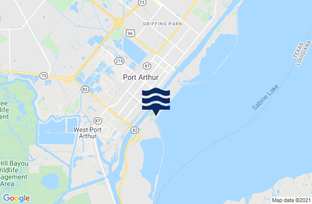 Sabine (offshore), United Statesの潮見表地図