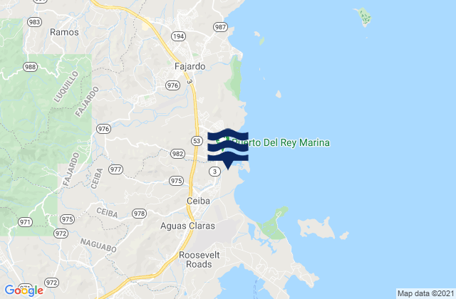 Saco Barrio, Puerto Ricoの潮見表地図